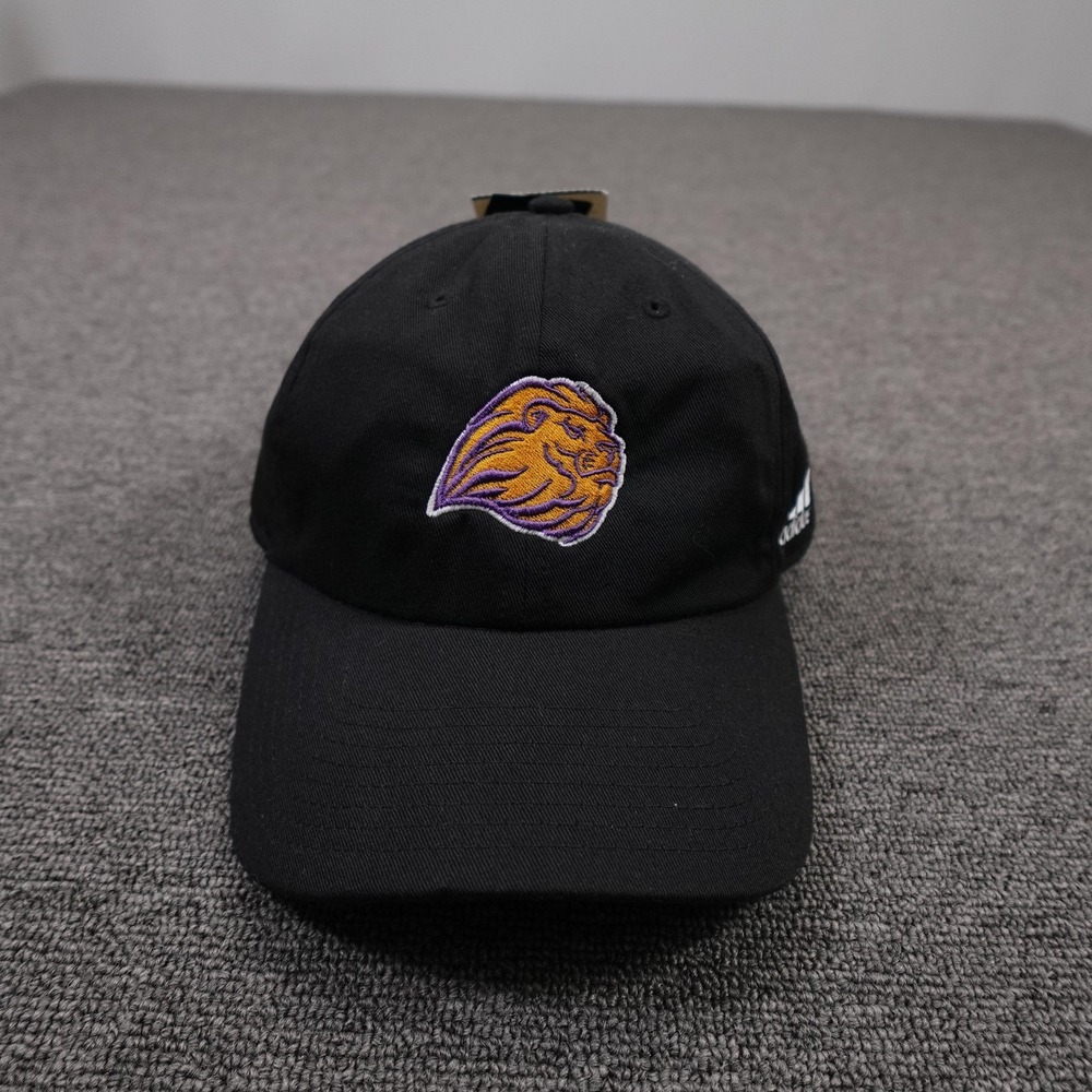 Adidas Hat Cap Strap Back Unisex One Size Black Baseball Lion Logo Embroidered